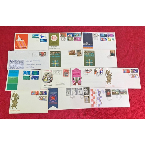 693 - First Day covers, along with packs of commemorative stamps