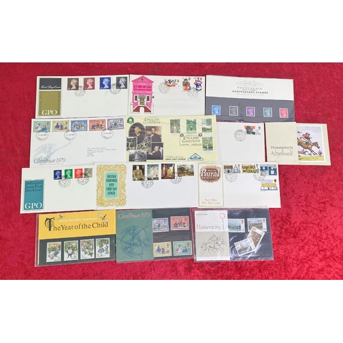 693 - First Day covers, along with packs of commemorative stamps