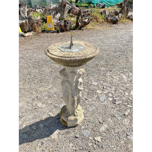 9 - A stone sundial - 78 cm tall