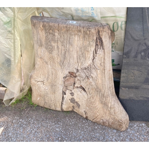 22 - Heavy wooden table top as found - 78 cm x 77 cm