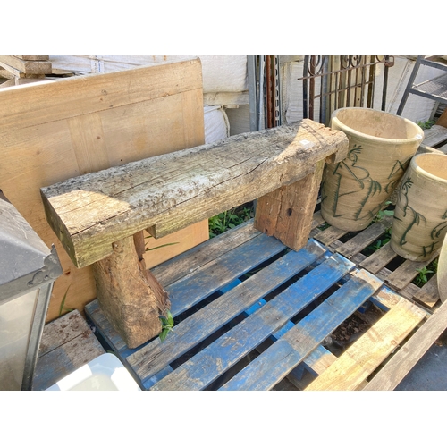 38 - Rustic garden bench - 111 cm wide and 53 cm tall