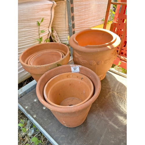 57 - A collection of terracotta pots