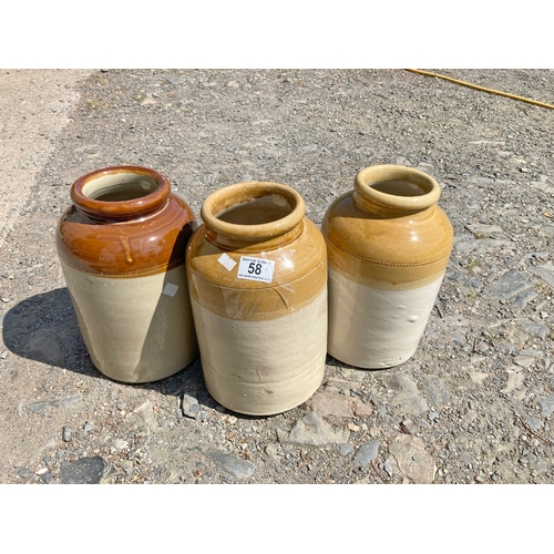 58 - Three stoneware garden jars