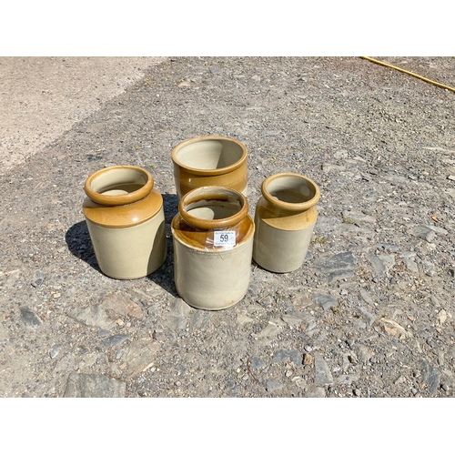 59 - Four stoneware jars