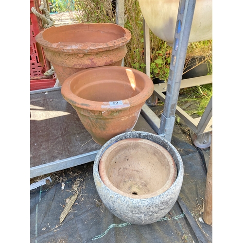 60 - Four garden pots