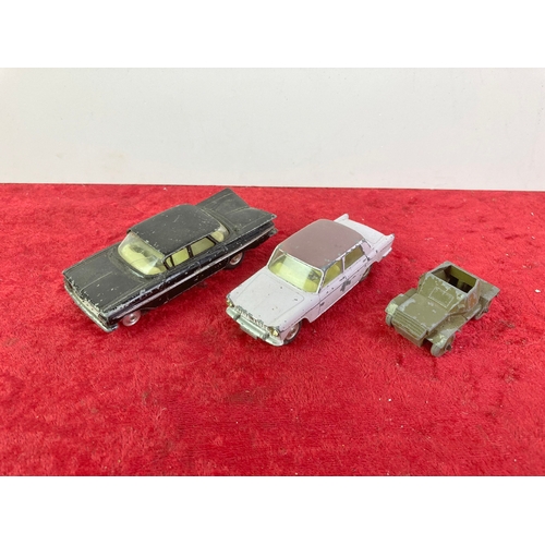 861 - Vintage Corgi Chevrolet Impula and Fiat 2100 and small army truck