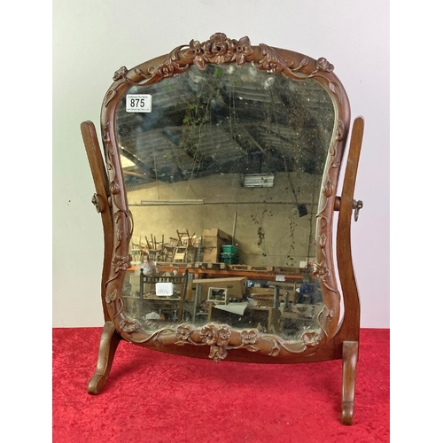 875 - Dressing table vanity mirror with beautiful carved wooden frame