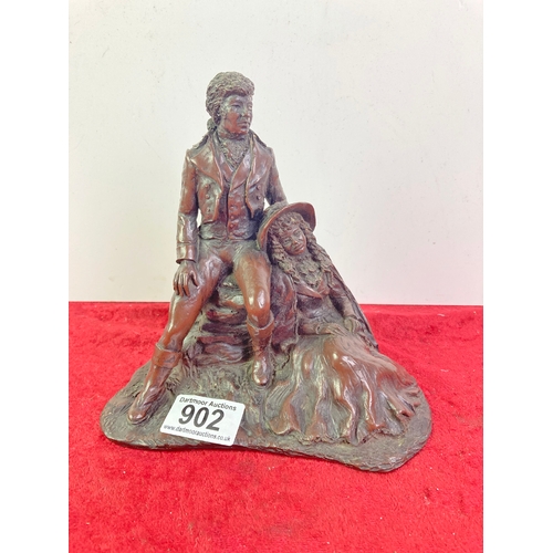 902 - Resin model of two figures signed John Letts