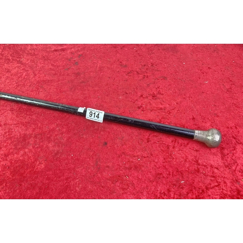 914 - Silver topped walking cane