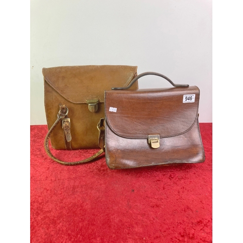 946 - Leather bag and satchel