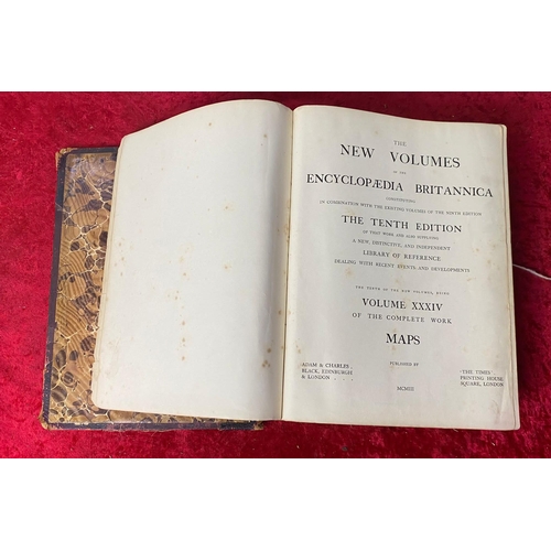 361 - A selection of antique books including 'The works of Flavius Josephus'- 1818 and Encyclopedia Britan... 