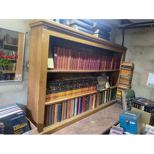 1482 - Oak bookcase 165cm across, 102cm tall, 12cm deep