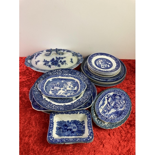 18 - Nice selection of blue and white dishes and plates