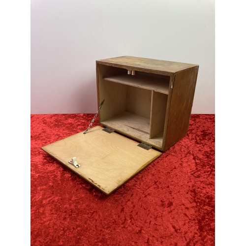 2 - Wooden first aid box with hinged lid 28x24x16cm