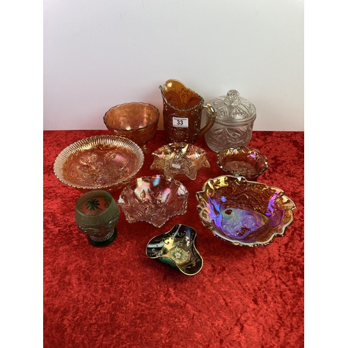 33 - Carnival glass. collection