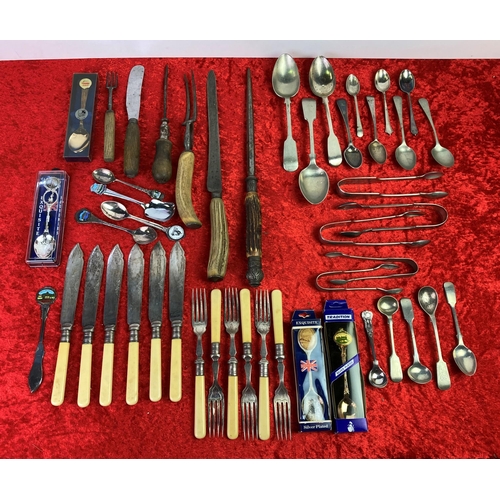 41 - Collection of vintage knives, forks and spoons