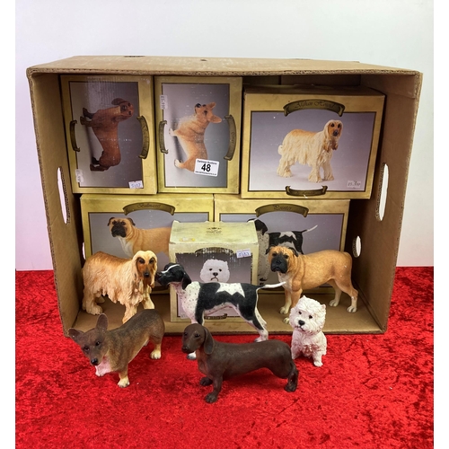 48 - Assorted collection of dog figures and boxes