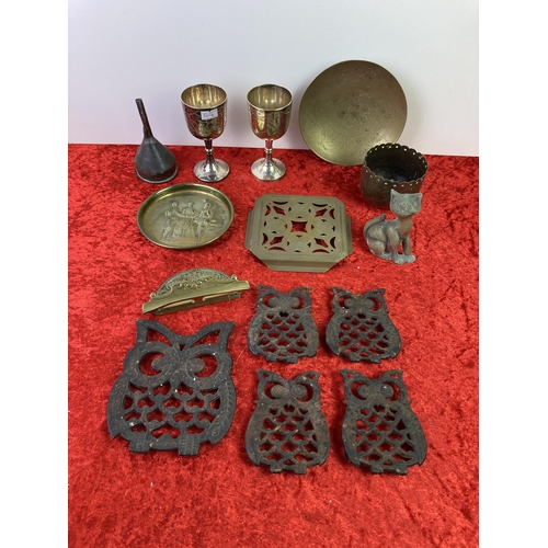 56 - Mixed brass collectibles