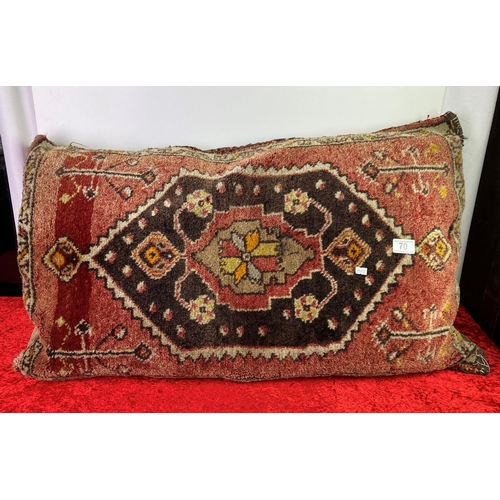 70 - Large tapestry kilim cushion approx 80x40cm