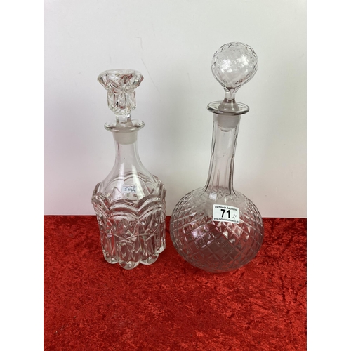 71 - Two glass decanters