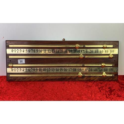 98 - Wooden and brass score board