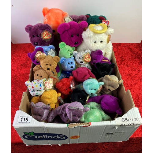 118 - Box of Ty Beanie Baby and Beanie Buddy teddy bears