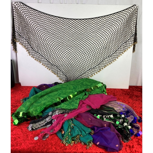 199 - Tray of belly dancer scarves