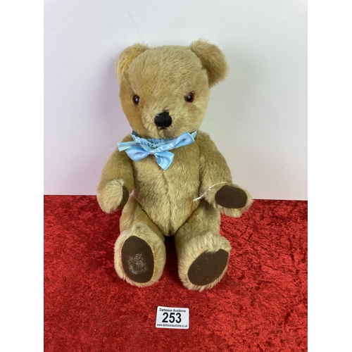 253 - Mid century Chad Valley teddy bear in very good condition, approx 35cm ear to paw