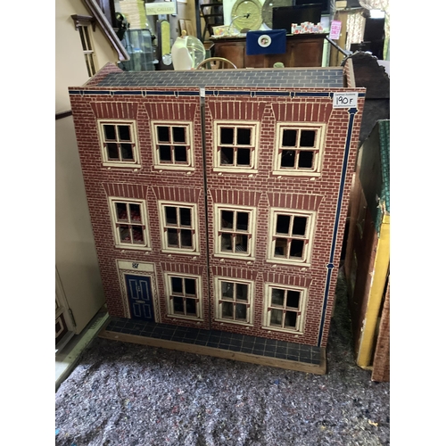 190f - 3 storey dolls townhouse, with some furniture