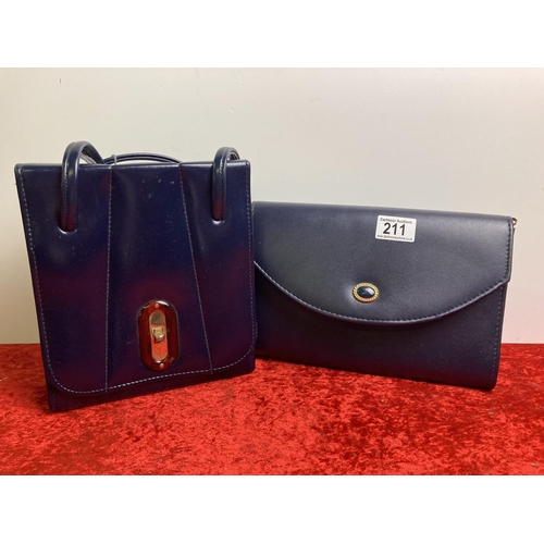 211 - 2 vintage navy blue ladies handbags