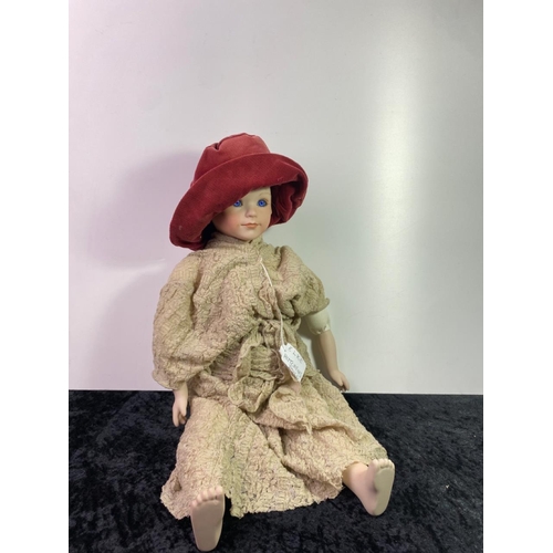 Elke Hutchens doll 1987 IMSCO Height 19 inches 48 cm approx wearing a fine lacy shawl and frock