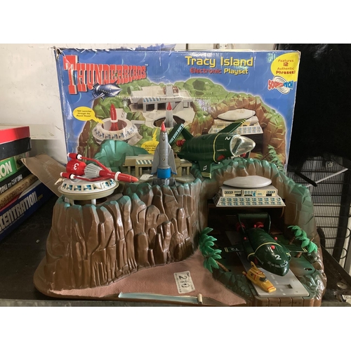 210 - STAR LOT! The iconic Thunderbirds Tracy Island electronic playset, with sound tech, featuring 12 aut... 