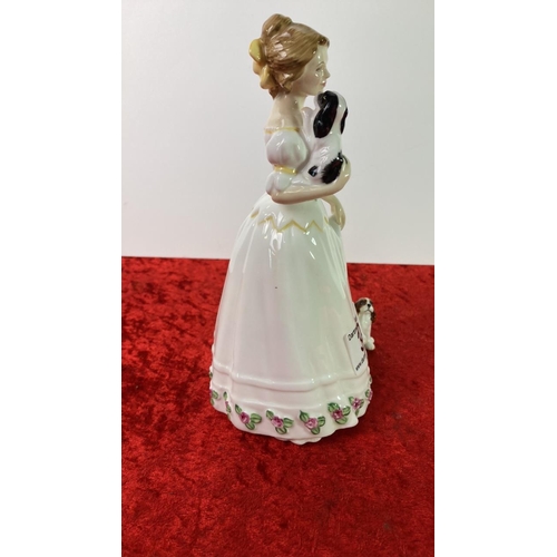 30 - Royal Doulton figurine of a lady in a white dress with rosebuds to hem, entitled ‘Take Me Home’, wit... 