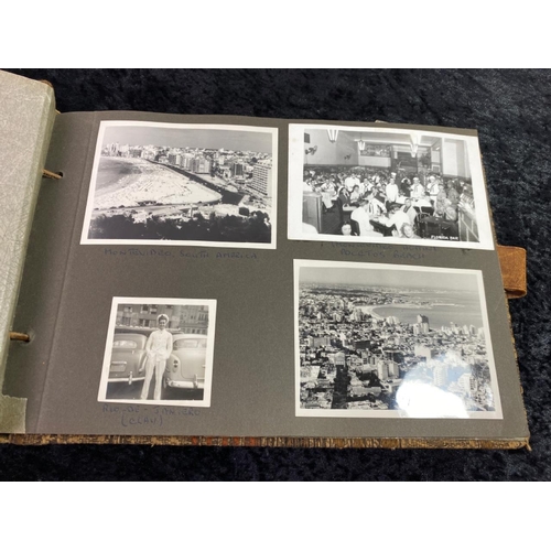 341 - Vintage photo album containing  black and white photos inc. Naval photos from the 1950s (HMS Protect... 