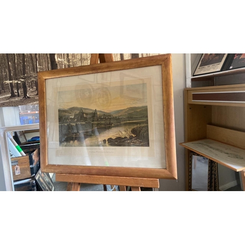 479 - 2 x matching gold painted framed prints under glass ‘Early mooring at Goring on Thames’ and ‘Departi... 