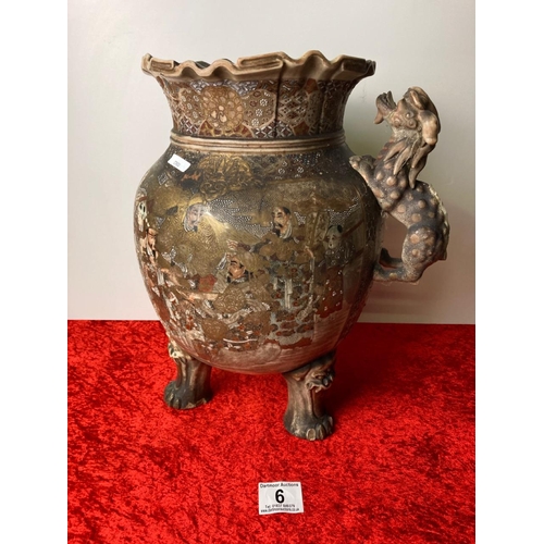 6 - Late 18th century Oriental pot with minor damage (missing one handle) No mark but of great age.... 