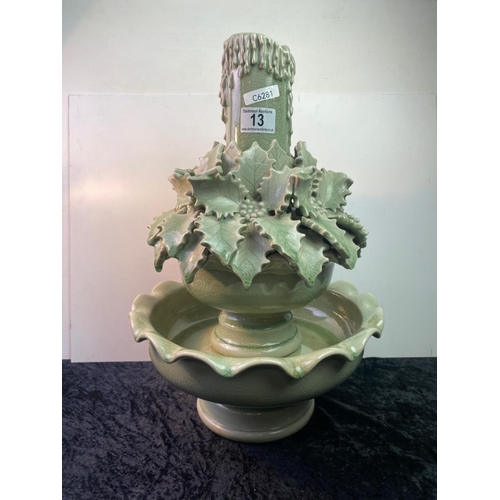 13 - Extremely impressive pottery vases, possibly celladon, make a fabulous table centre piece - prefect ... 