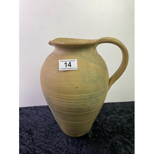 14 - Large studio pottery jug - approx 38cm tall