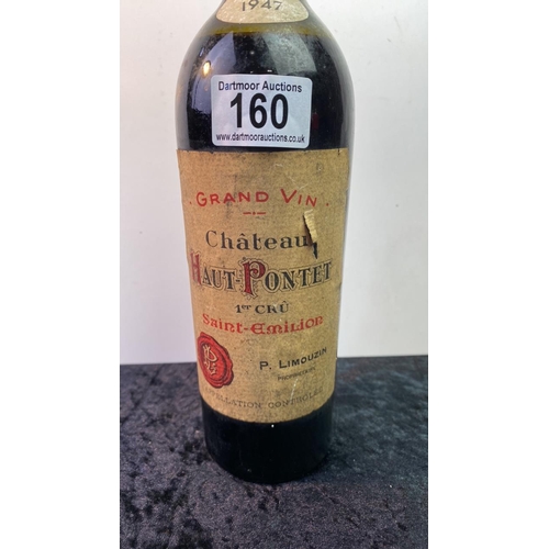 160 - Chateau Haut Pontet, 1er Cru, Bordeaux, St Emilion, 1947, 1 x bottle