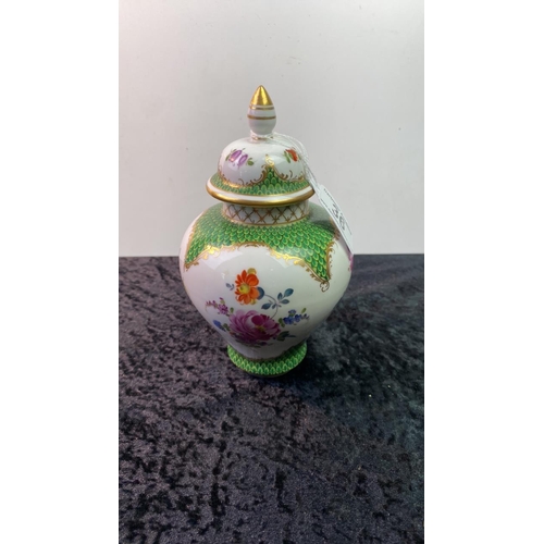 36 - Lovely Dresden lidded pot with lid 18 cm tall Masons Ironstone