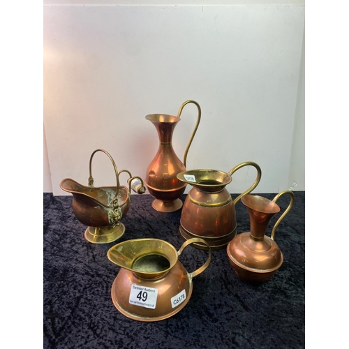 49 - Collection of brass and copper items