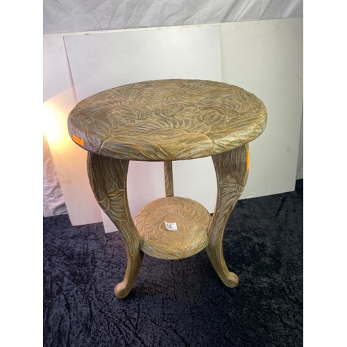 62 - Beautiful ornately carved wooden stool