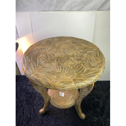 62 - Beautiful ornately carved wooden stool