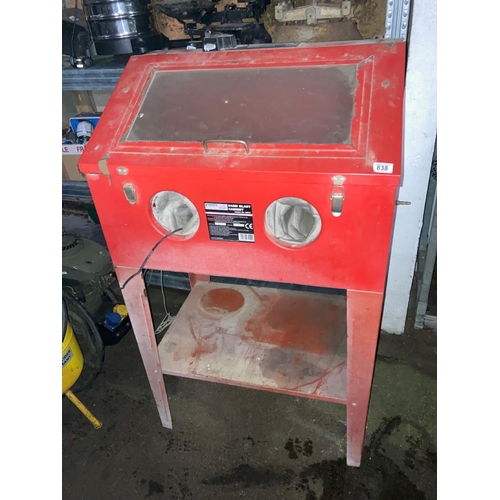 838 - Really Sandblast Cabinet Model SB972. With some Sand Gloves etc