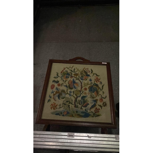 844 - Another pretty Fire Screen with giant Tree of Life style tapestry