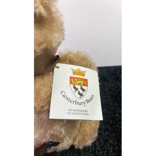 45 - Canterbury Bears limited edition Tristrum teddy bear with tag, approx 33cm ear to paw