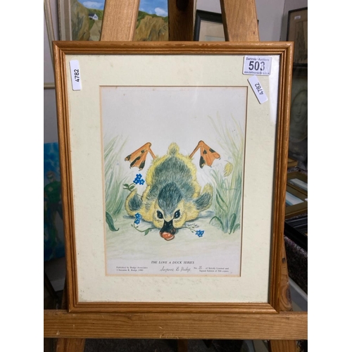 503 - A limited edition number 35 of 500 print entitled ‘The Love A Duck series’ by Suzanne B Rudge. Appro... 