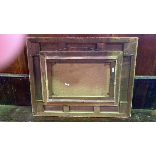 523a - Oil on canvas in gilt frame of a countryside farming scene by WR Stone (William Richard Stone). Appr... 