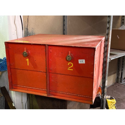 612 - Red Post Office safe box (no keys)