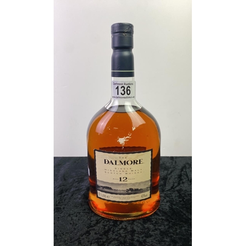 136 - A bottle of Dalmore single malt Highland scotch Whisky - aged 12 years, so 1990's - 1 litre